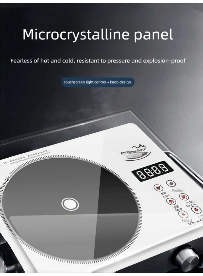 كيليو KELIO 3500W موقد السيراميك الكهربائي ، موقد سطح المقابل متعدد الوظائف مع التحكم باللمس والمقبض ، متوافق مع جميع أدوات الطبخ ، للقلي ، والغلي ، والخبز ، والخلط - القلي - Image 5